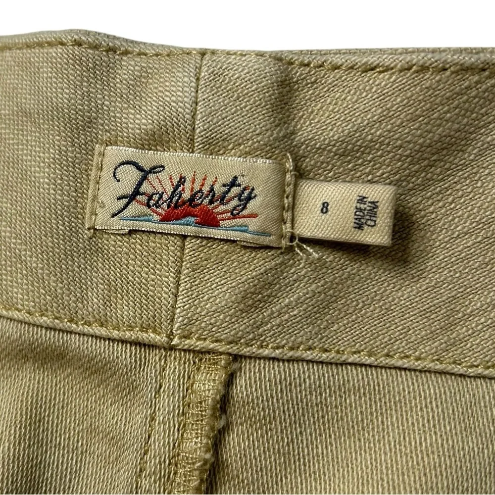 Faherty Utility Mini Skirt‎ Tan Stretch Cotton Coastal Casual Womens 8
